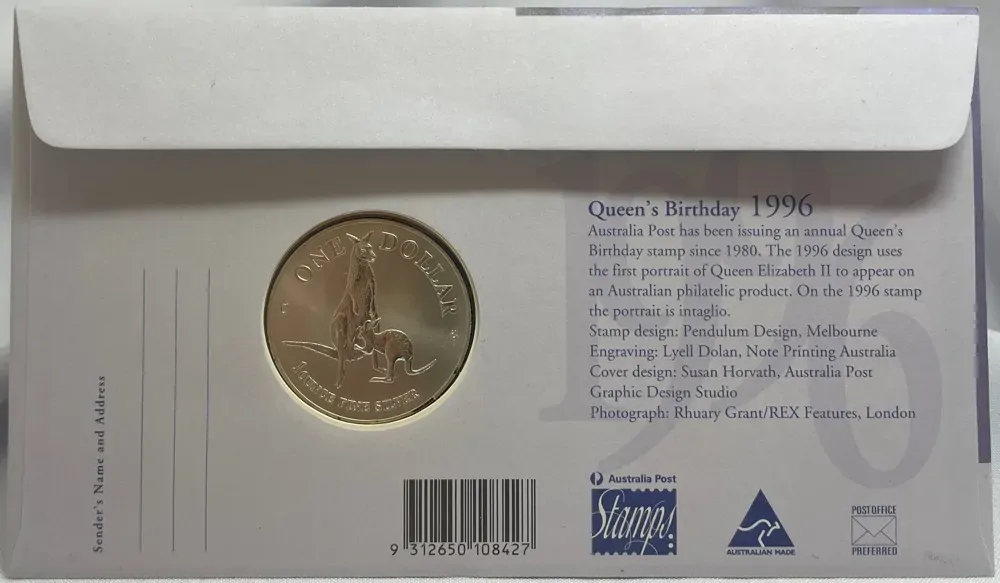 1996 Silver 1 Dollar PNC Kangaroo Queen's Birthday product image