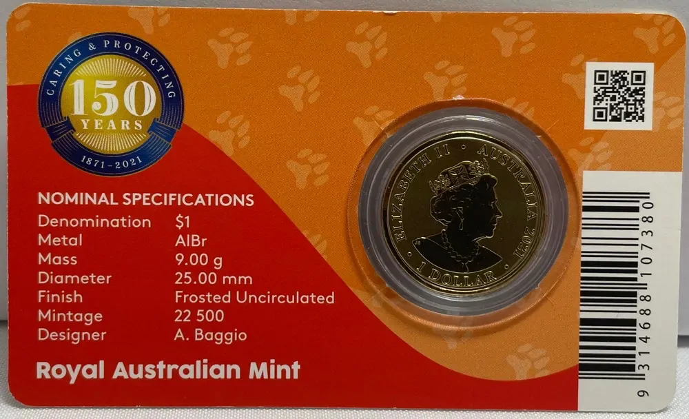 2021 1 Dollar Uncirculated Coin RSPCA Dog product image