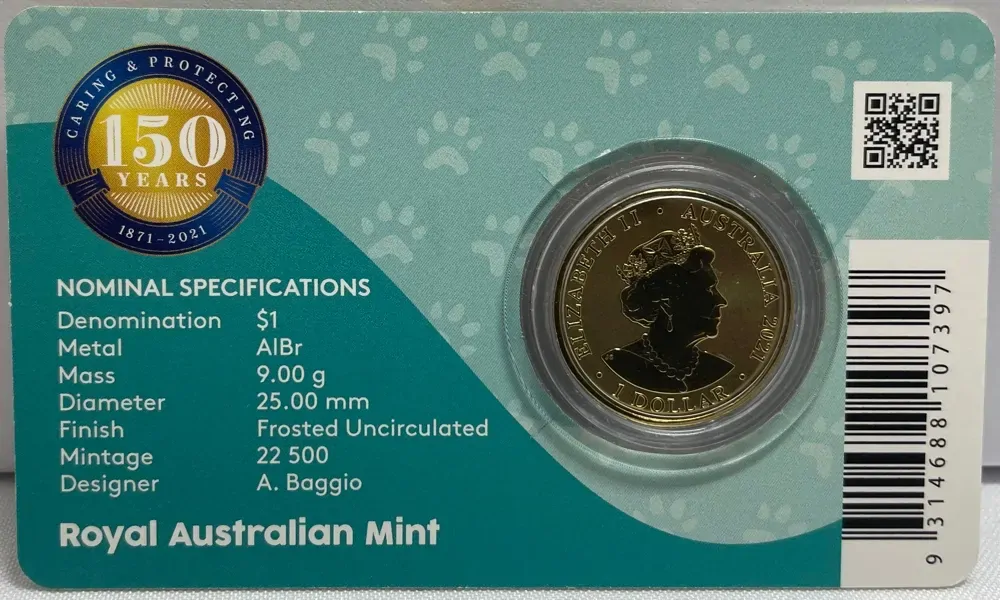 2021 1 Dollar Uncirculated Coin RSPCA Cat product image