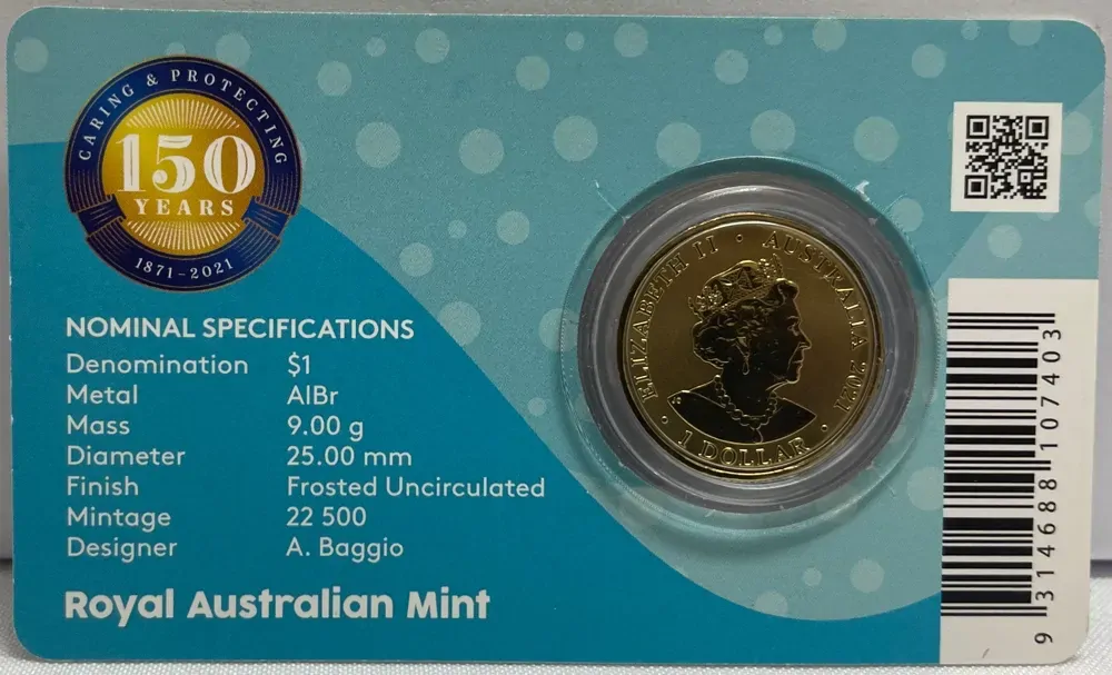 2021 1 Dollar Uncirculated Coin RSPCA Dolphin product image