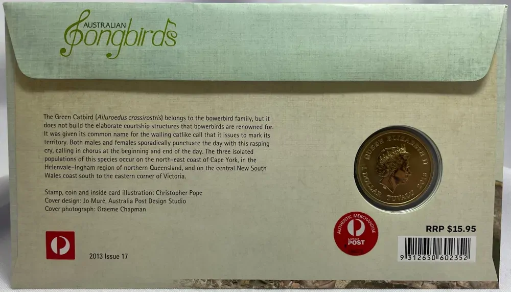 2013 1 Dollar PNC Australian Songbirds