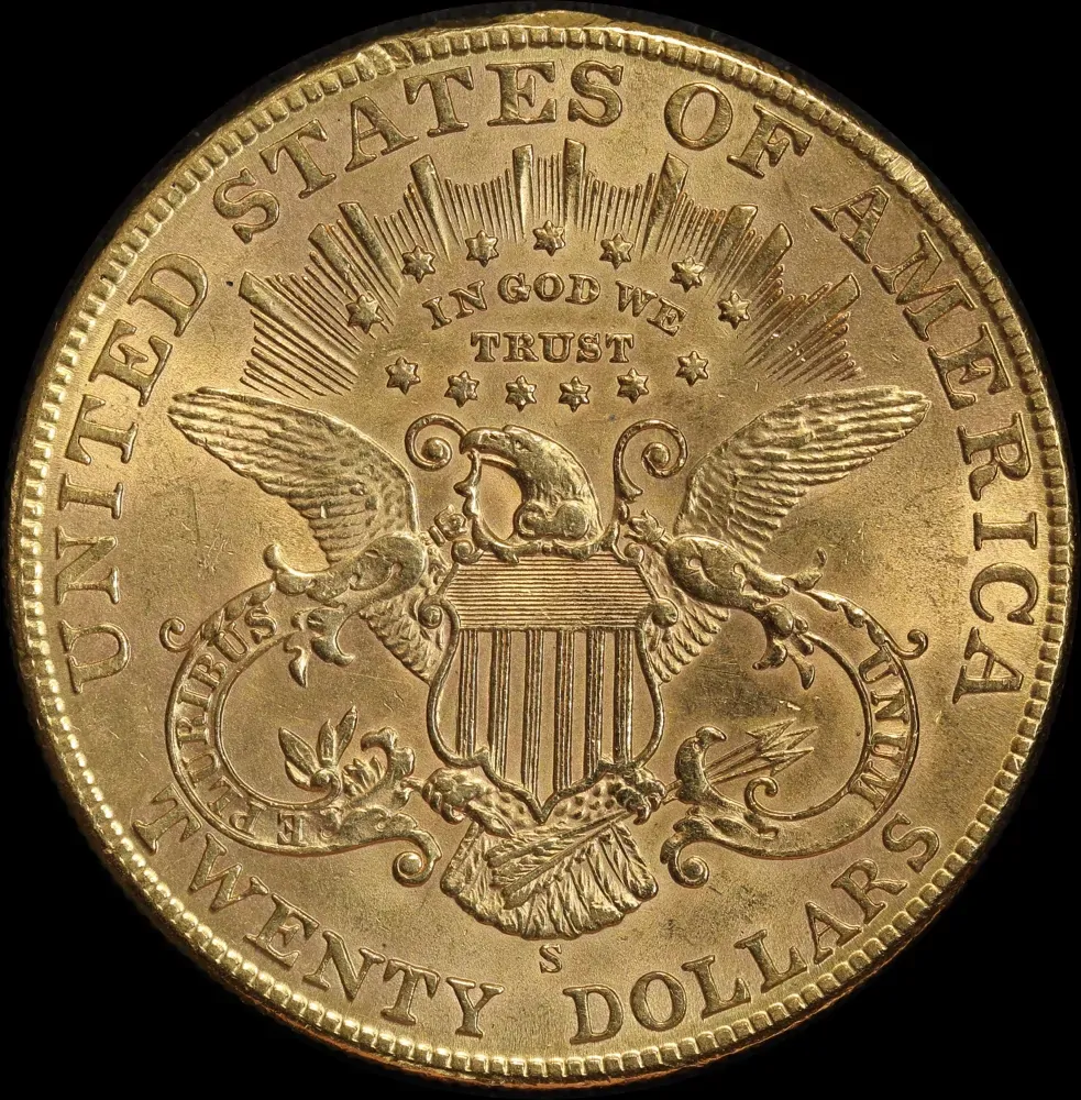 United States 1907-S Gold 20 Dollar Double Eagle good EF product image