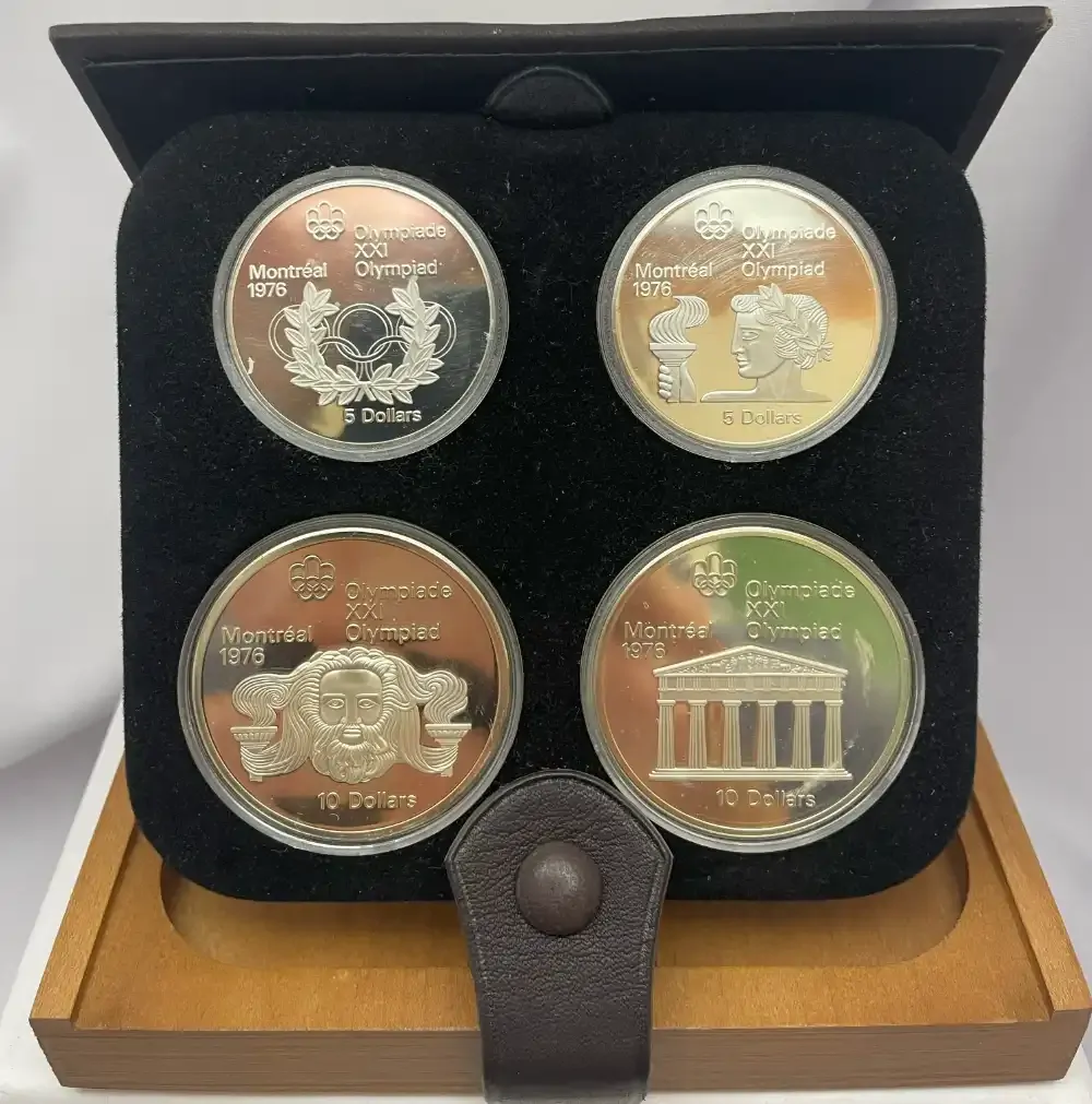Canada 1974 Set of 4 Silver $5 and $10 Coins Proof - Montreal Olympics (Series II)