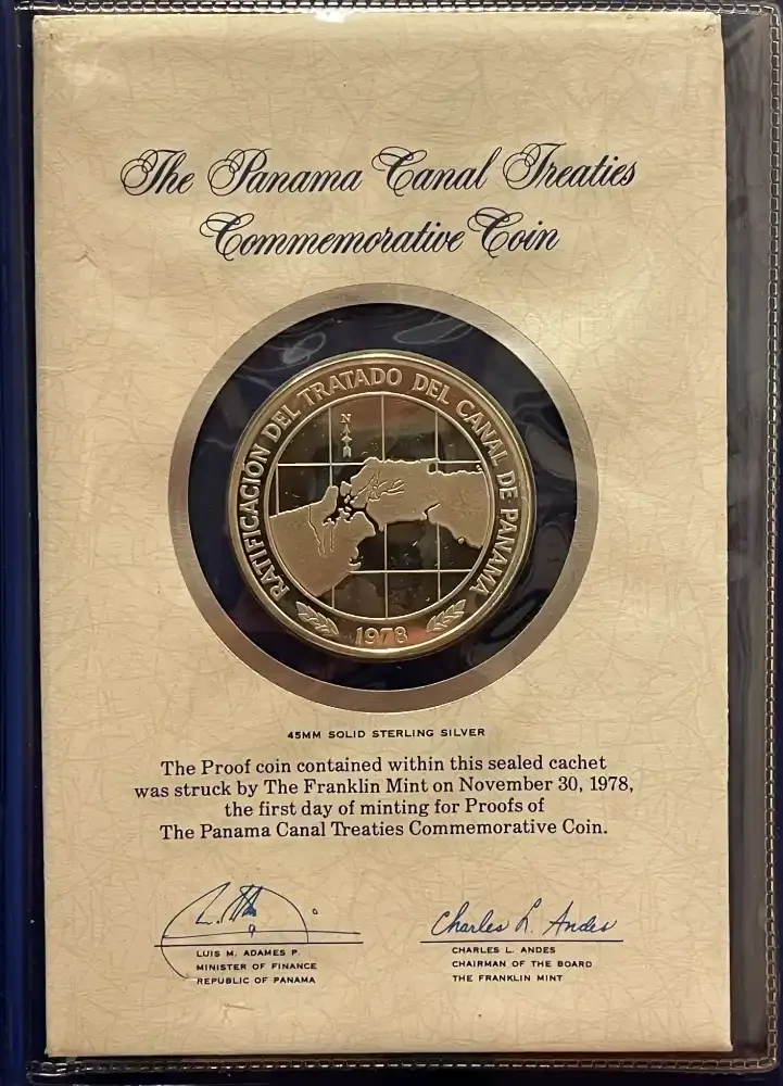 Panama 1978 Silver 10 Balboas Panama Canal Treaty product image