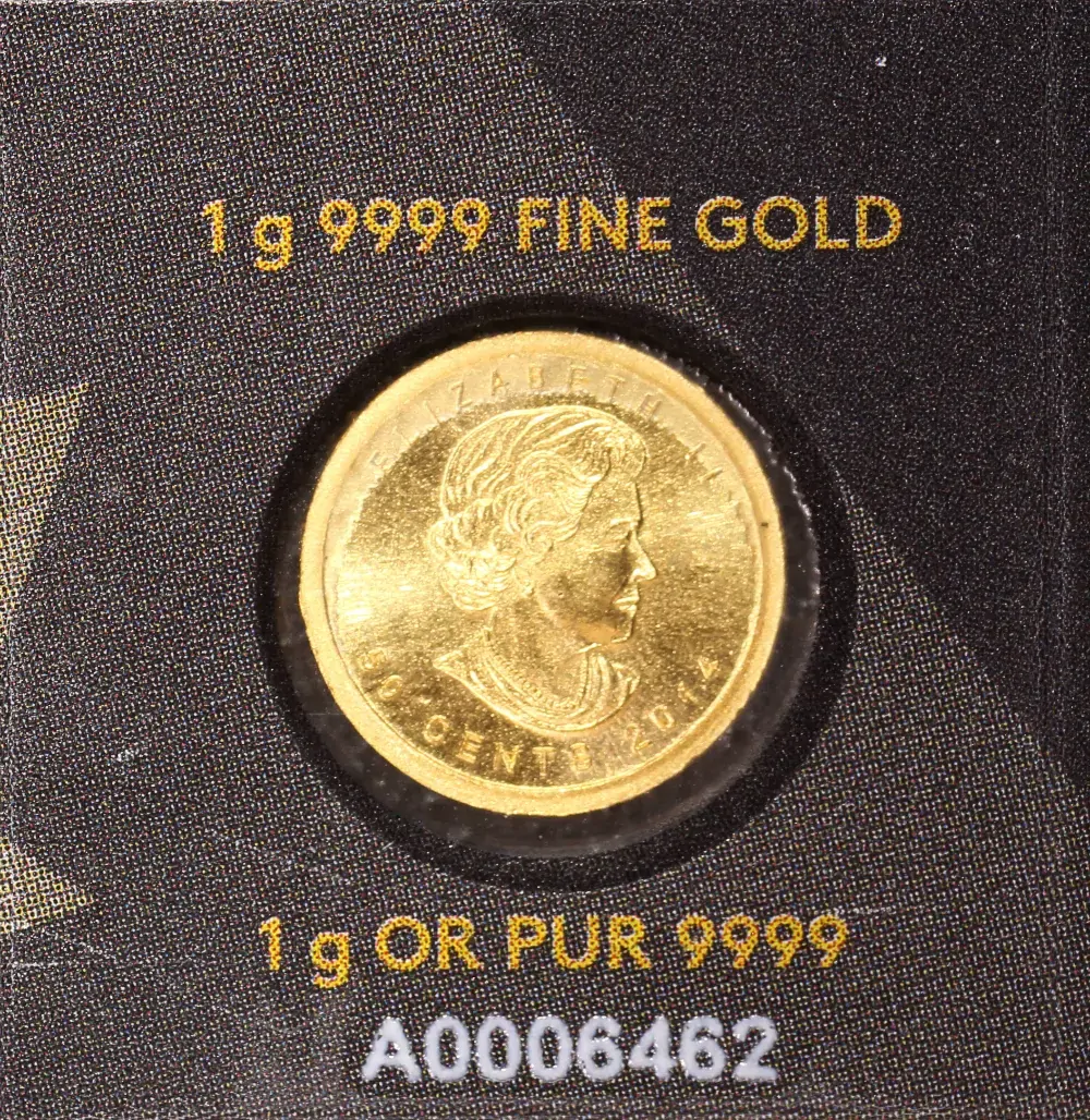 Canada 2014 Gold 50 Cent 1 Gram Maple Leaf