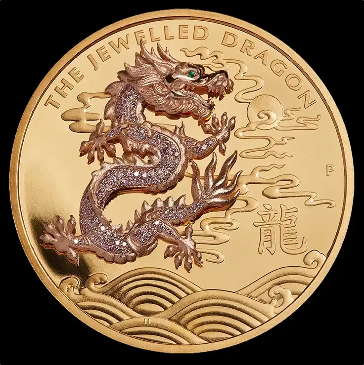 2019 Gold 10oz Proof Jewelled Dragon Masterpiece Coin