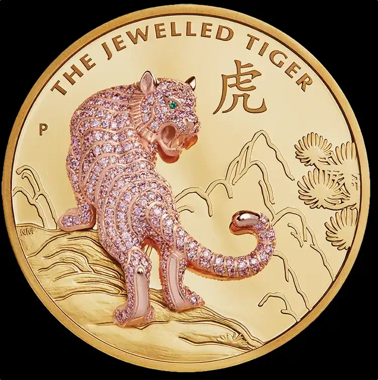 2020 Gold 10oz Proof Jewelled Tiger Masterpiece Coin