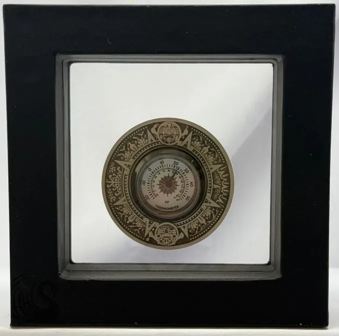 Tuvalu 2018 Silver 2 Ounce Proof Coin Thermometer product image