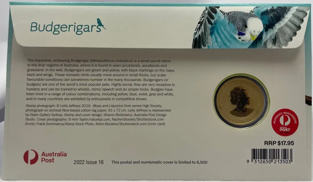 2022 1 Dollar PNC Budgerigars