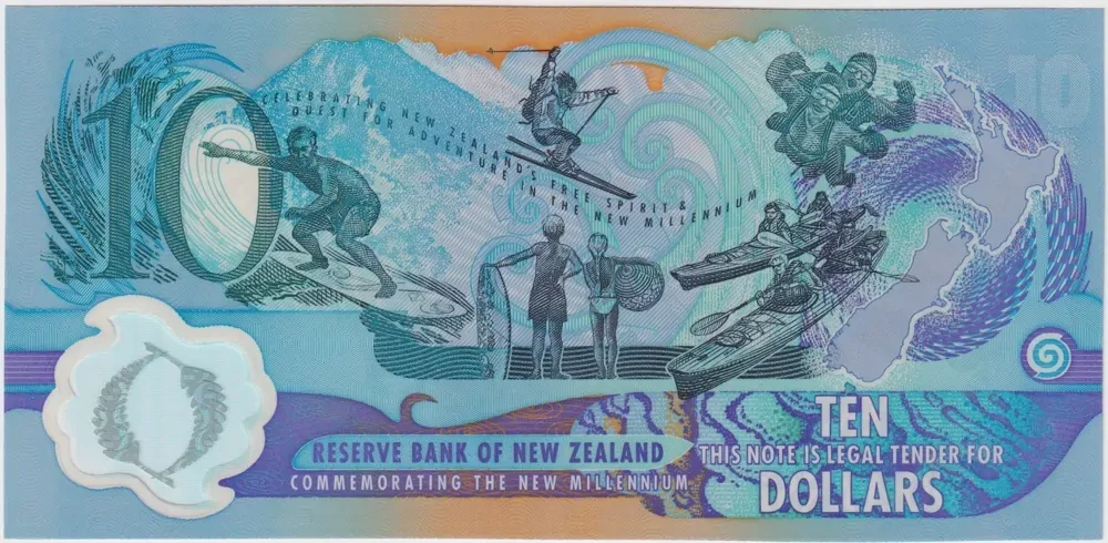 New Zealand 2000 Millennium 10 Dollars P#190a Uncirculated product image