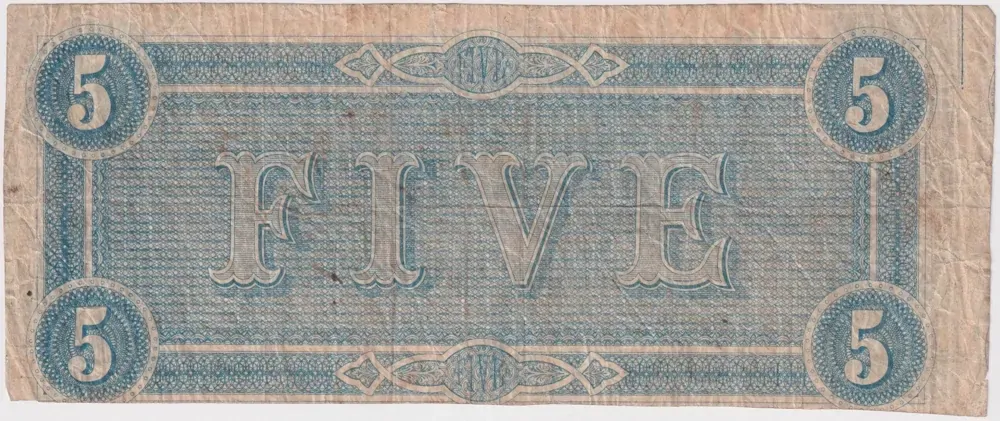 United States (Confederate) Richmond 1864 5 Dollars P#67 Very Fine product image