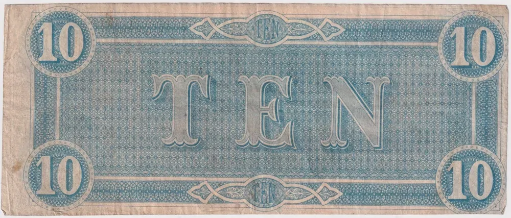 United States (Confederate) Richmond 1864 10 Dollars P#68 Very Fine product image