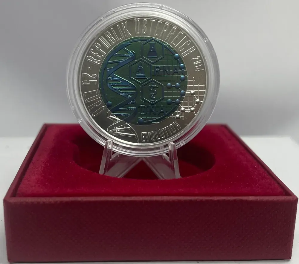 Austria 2014 Bimetallic 25 Euro Coin Niobium Evolution