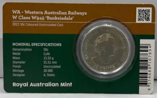 2022 50 Cent Uncirculated Coin Steam Power WA Banksiadale product image