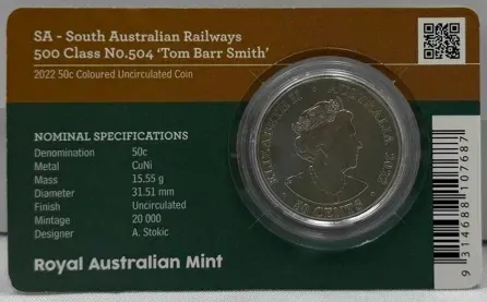 2022 50 Cent Uncirculated Coin Steam Power SA Tom Barr Smith product image