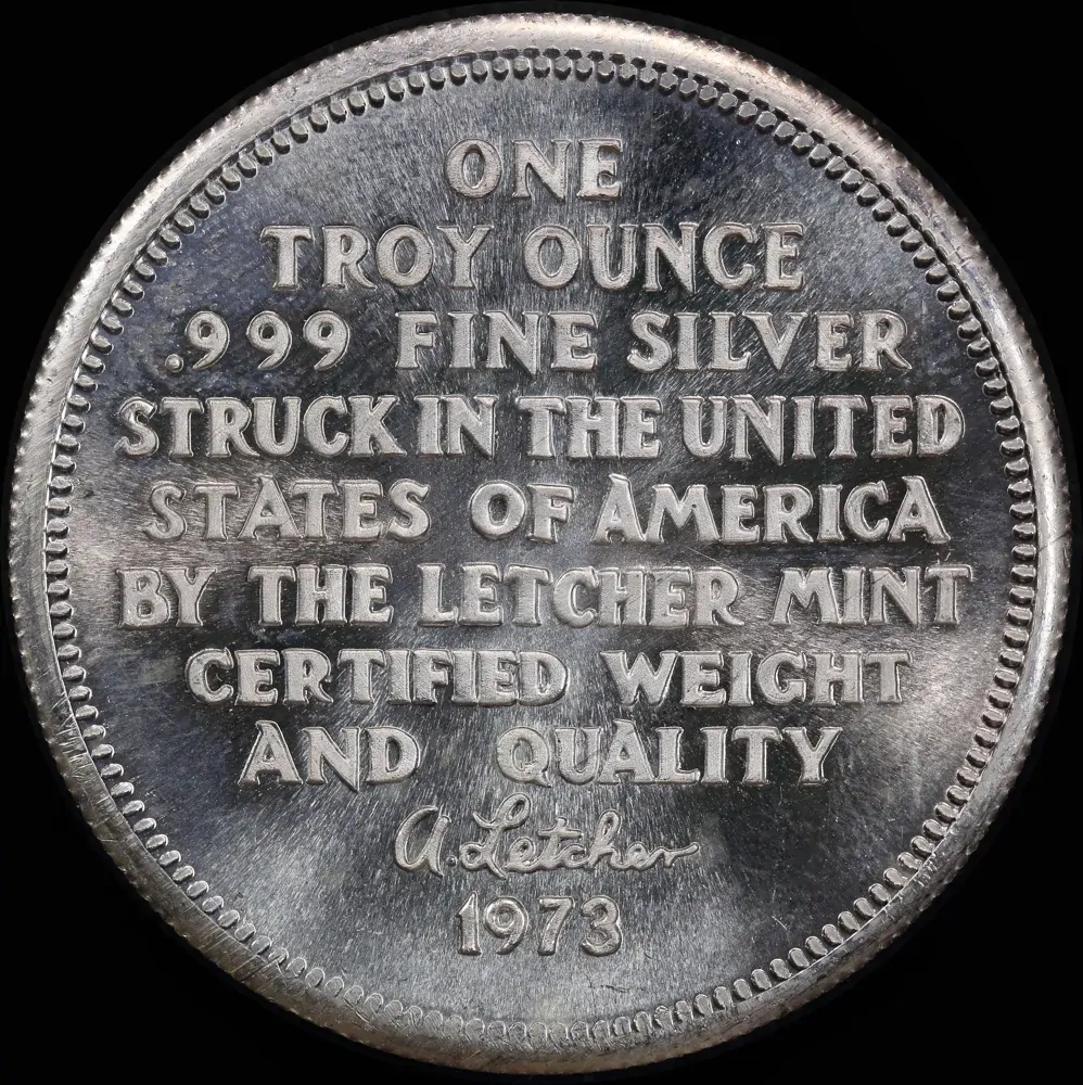 United States 1973 Silver 1 Ounce Round Letcher Mint