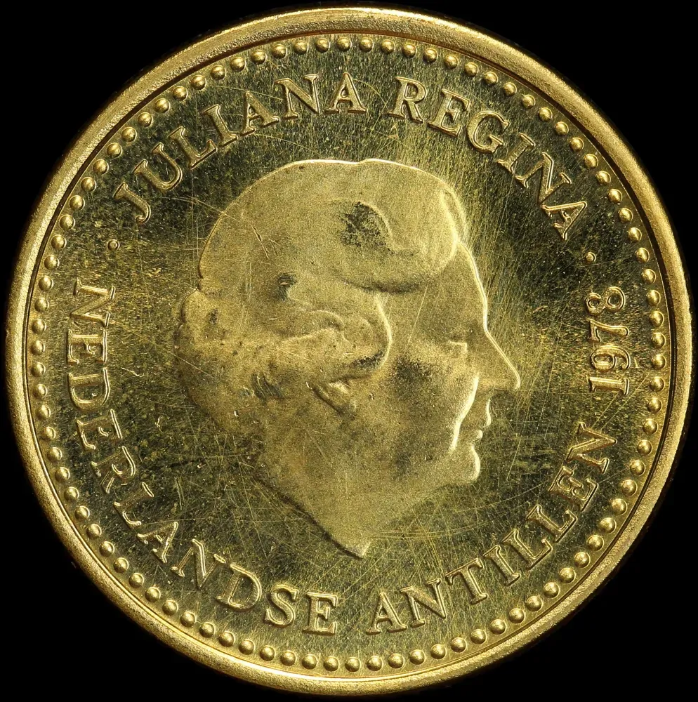 Netherlands Antilles 1978 Gold 100 Gulden KM# 21 150th Anniversary of Bank product image