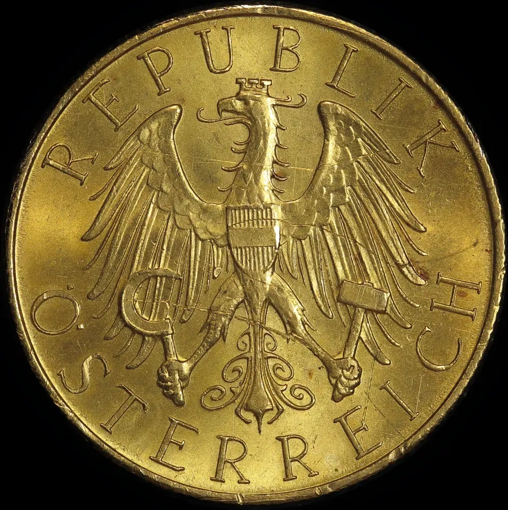 Austria 1926 Gold 25 Schilling KM# 2841 Extremely Fine