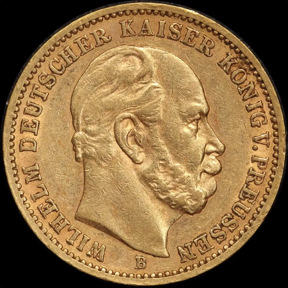 German States (Prussia) 1873-B Gold 20 Marks KM# 501 good VF