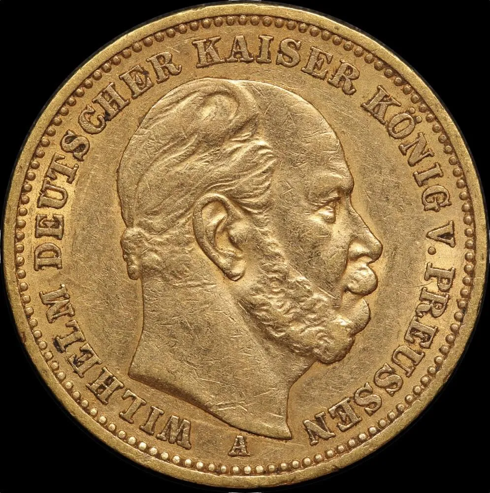 German States (Prussia) 1887-A Gold 20 Marks KM# 505 good VF