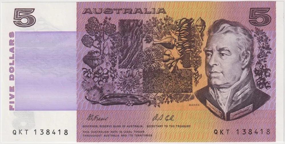 1992 Five Dollar Note 25th Anniversary International Bank Note Fair Sydney product image