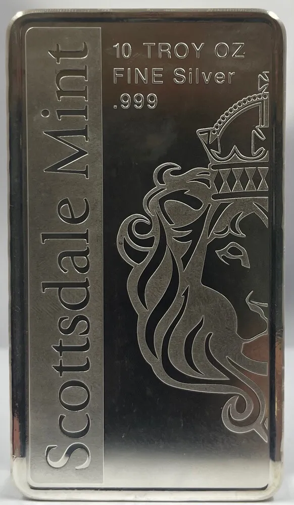 Scottsdale Mint Silver 10 Ounce Minted Bullion Bar Archangel Michael