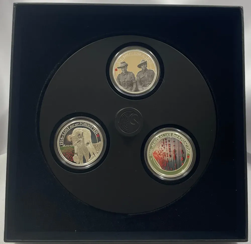 2016 The ANZAC Spirit 100th Anniversary Coin Series Silver 3 Coin Set