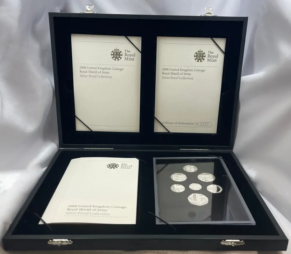 United Kingdom 2008 Silver Proof 7 Coin Set Royal Shield