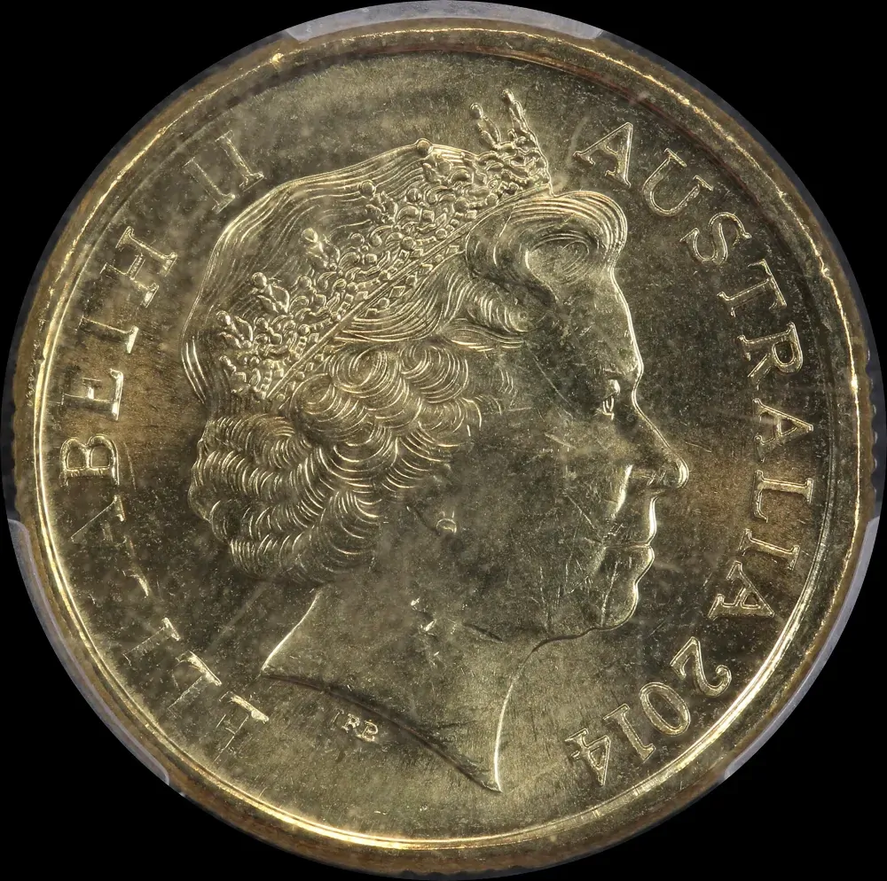 2014 Coloured 2 Dollar Coin Remembrance Green Dove PCGS MS64