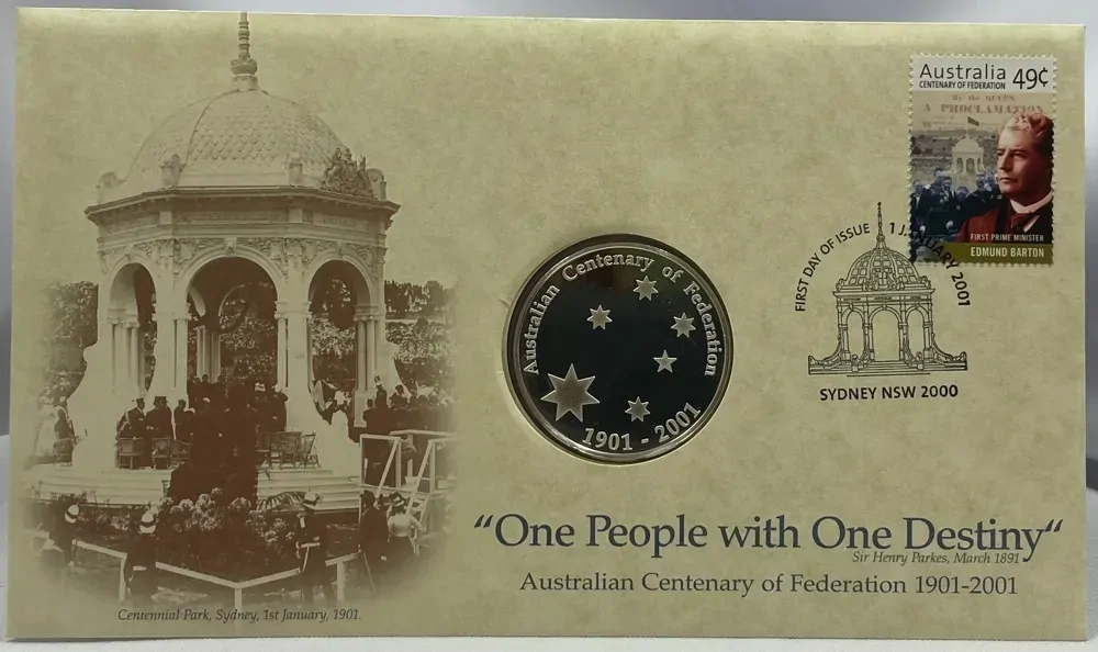 2001 Centenary of Federation Silver Medallic First Day Cover product image