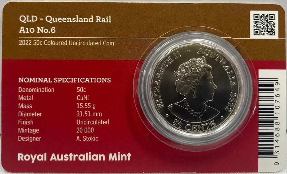 2022 50 Cent Uncirculated Coin Steam Power QLD A10 No.6 product image