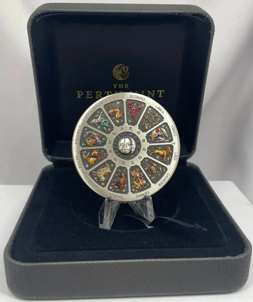 Tuvalu 2021 Silver 5 Ounce Antiqued Coin Signs of The Zodiac product image