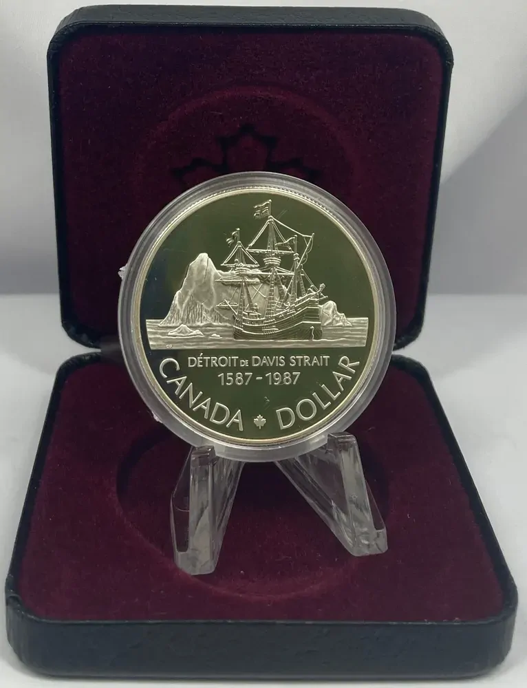 Canada 1987 Silver Proof 1 Dollar KM# 154 John Davis