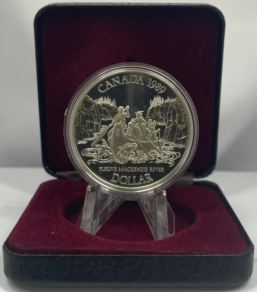 Canada 1989 Silver Proof 1 Dollar KM# 168 MacKenzie River