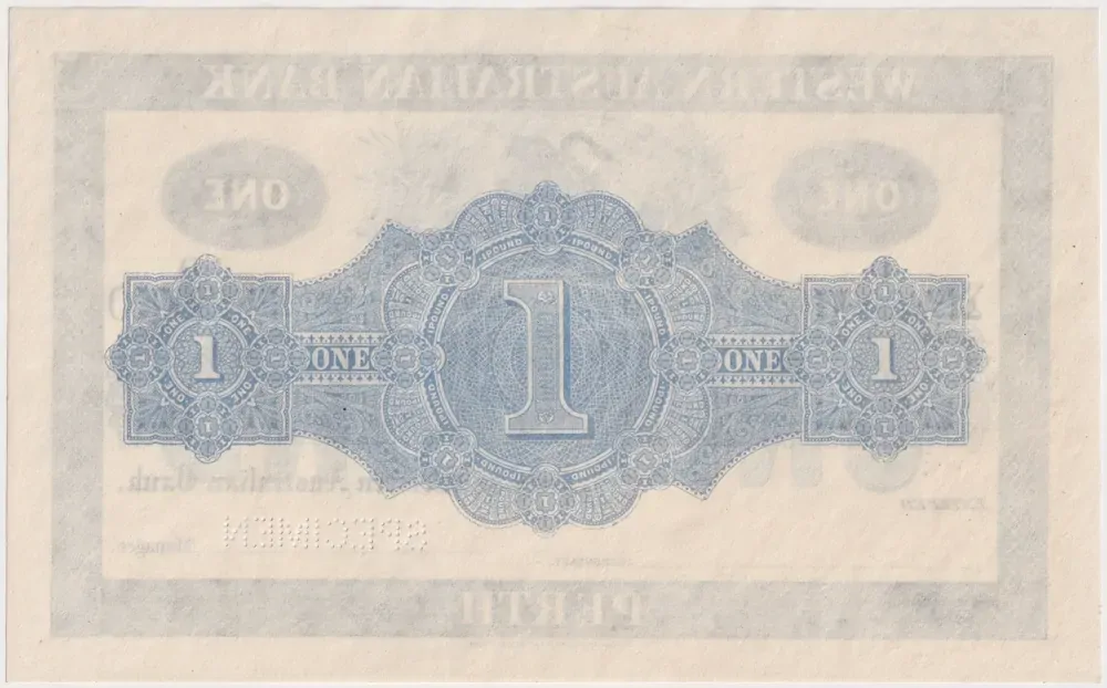 1901 Western Australian Bank (Perth) One Pound Unissued Specimen Note MVR#3c Uncirculated