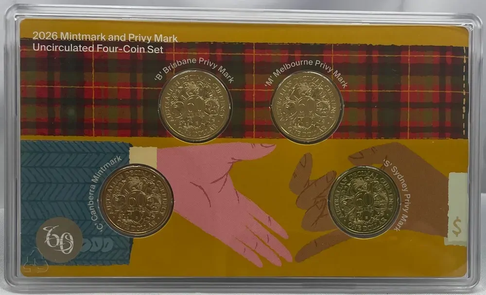 2026 1 Dollar 4 Coin Mintmark Privy Mark Set Mintmark Suite product image