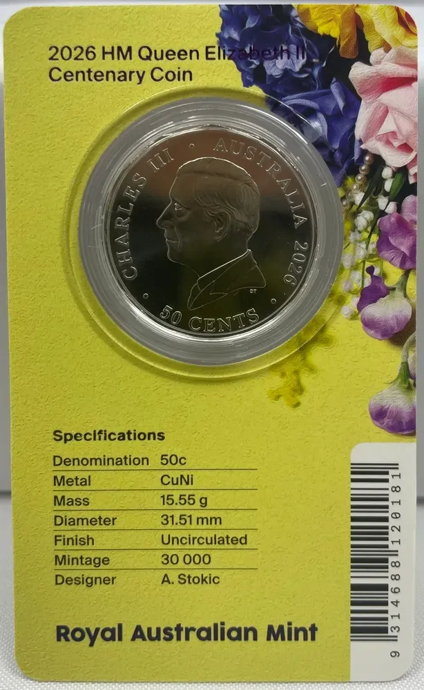 2026 50 Cent Uncirculated Coin Queen Elizabeth II Centenary of Birth product image