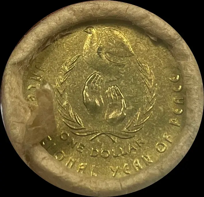 1986 1 Dollar RAM Roll Year of Peace Tails / Tails