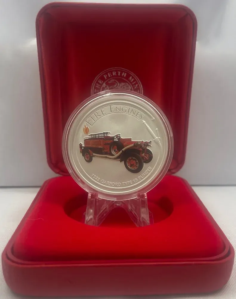 Cook Islands 2006 Silver 1oz Coin Fire Engines of The World Garford Pumper