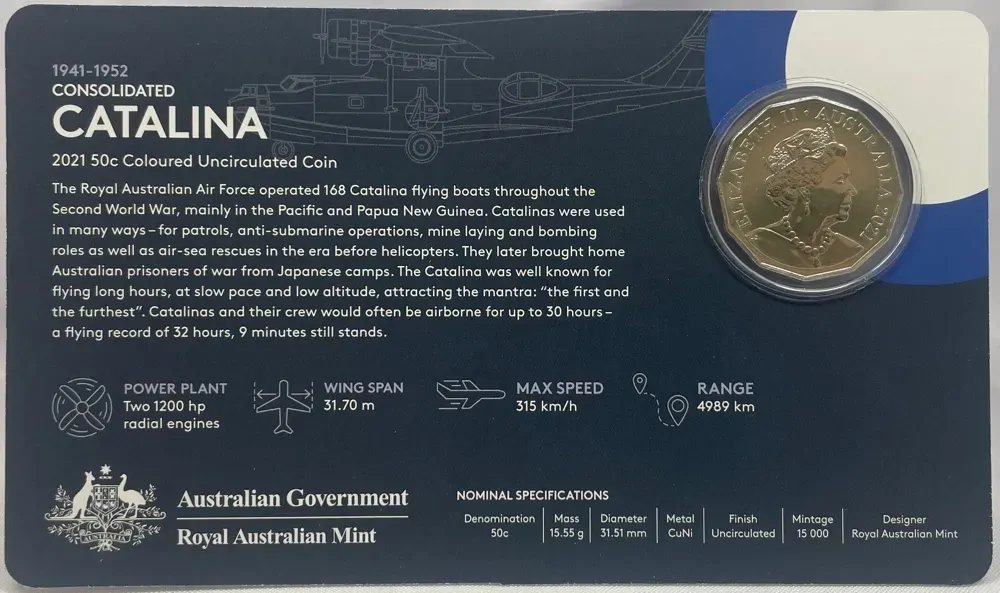 2021 50 Cent Uncirculated Coin Consolidated Catalina Ex Set product image