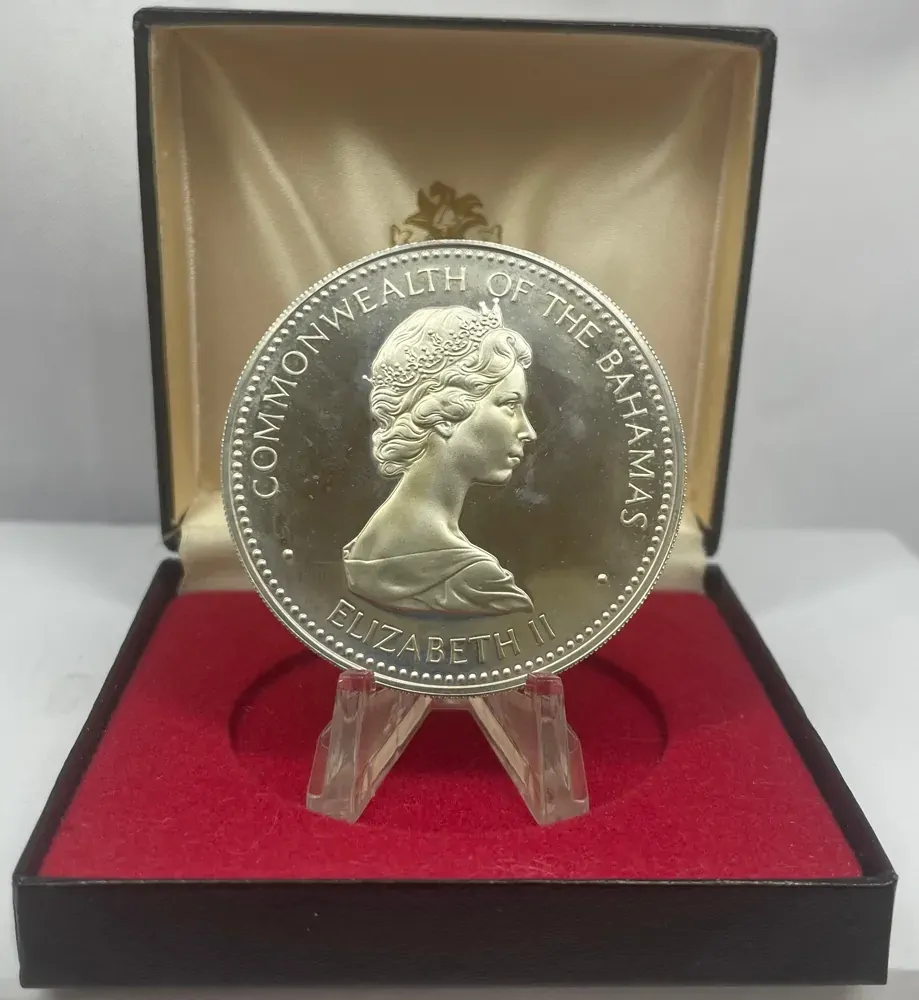 Bahamas 1973 Silver 10 Dollars Proof Coin Independence Day