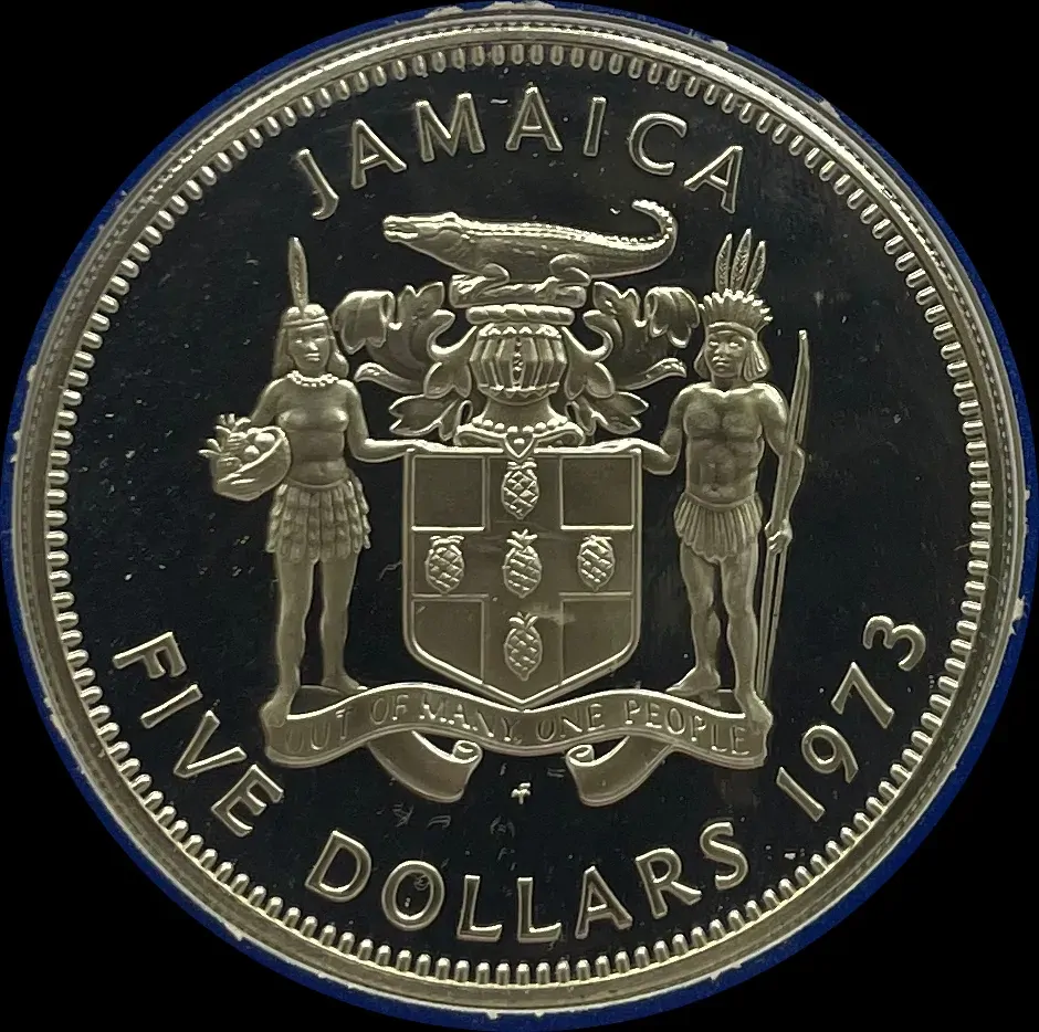 Jamaica 1973 Silver 5 Dollar Proof Coin Norman W. Manley product image