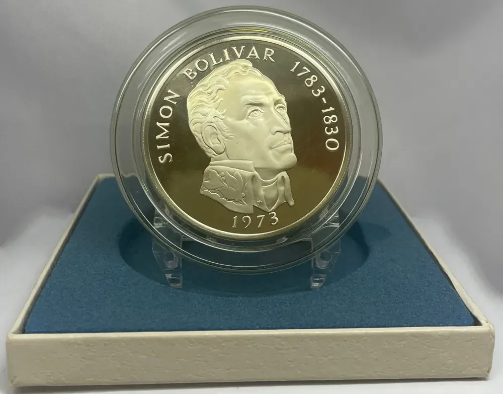Panama 1973 Silver 20 Balboas Proof Coin Simon Bolivar product image