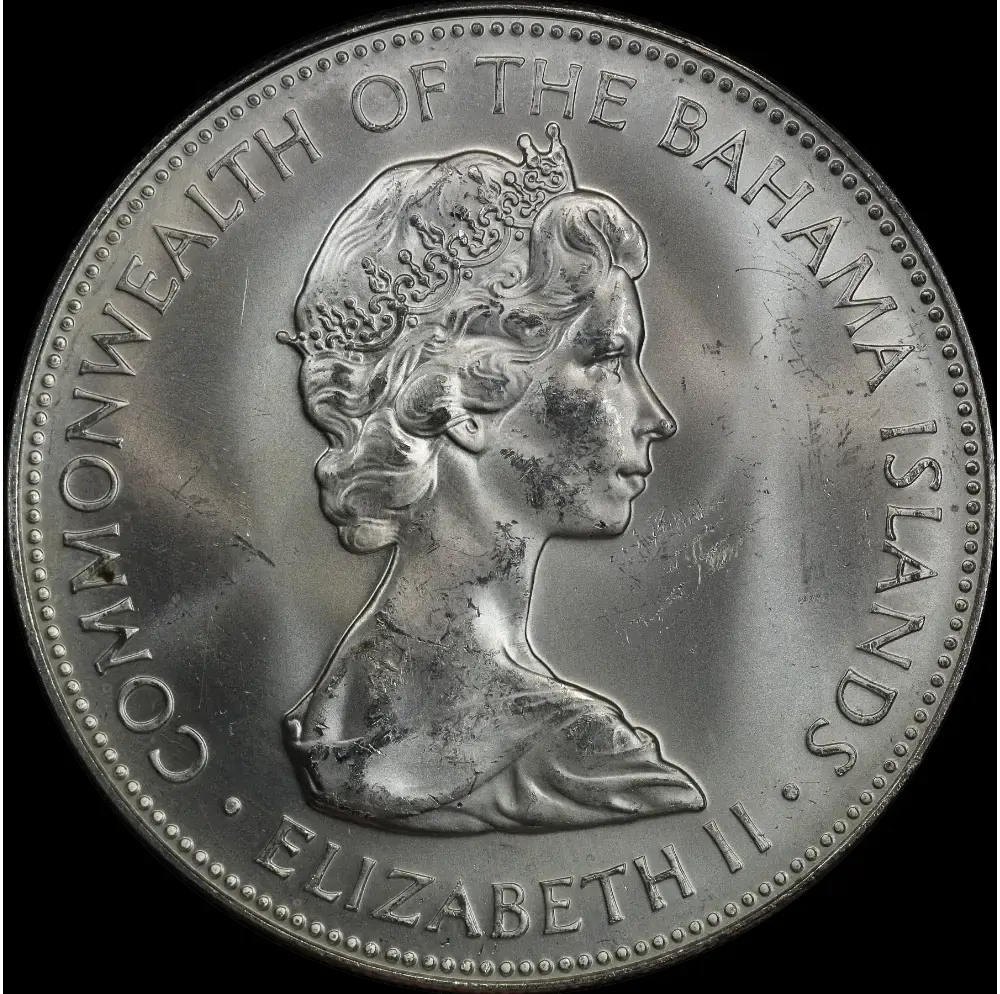 Bahamas 1972 Silver 5 Dollars KM# 33 Uncirculated