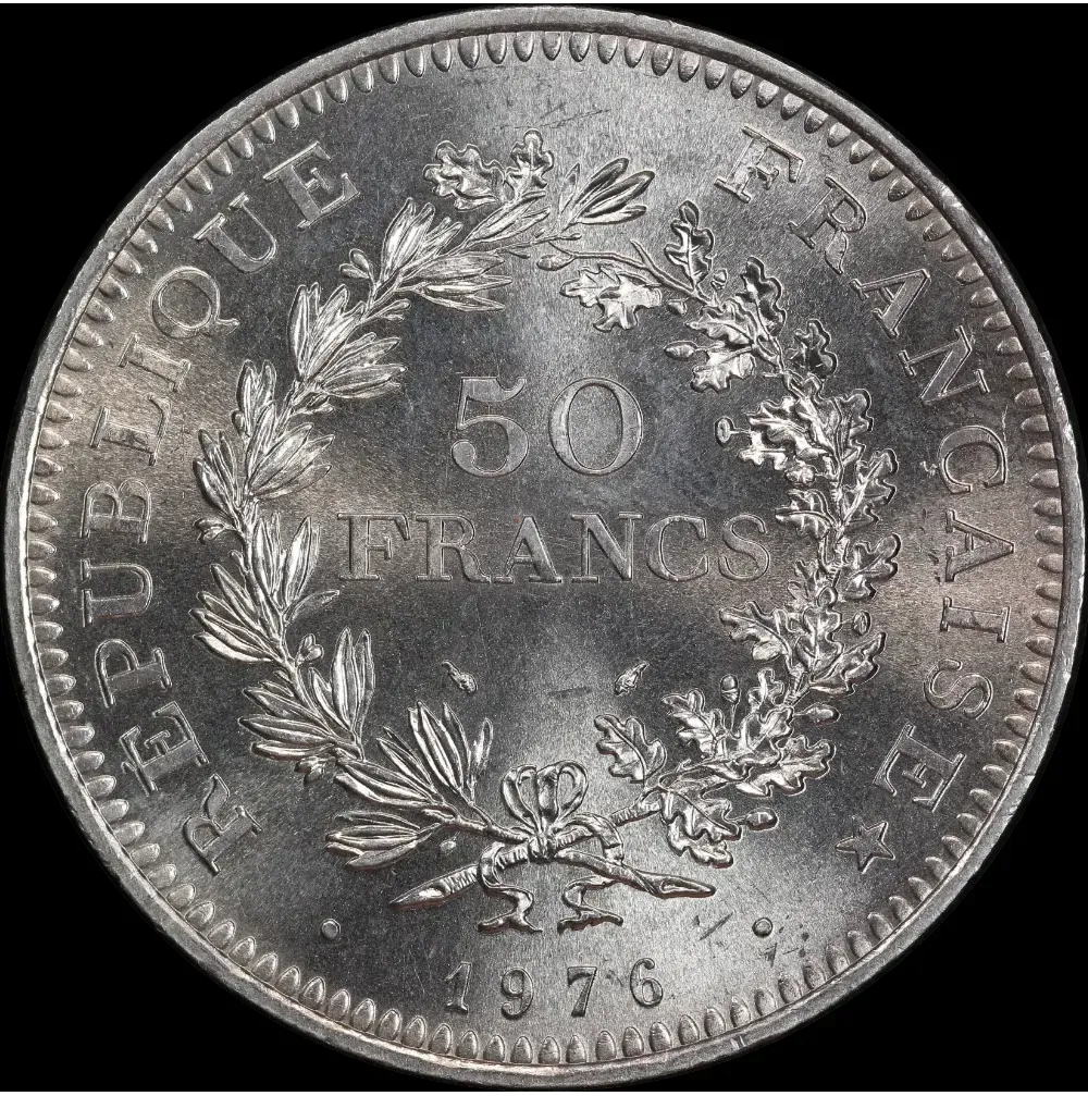 France 1976 Silver 50 Francs KM# 941.1 Choice Uncirculated