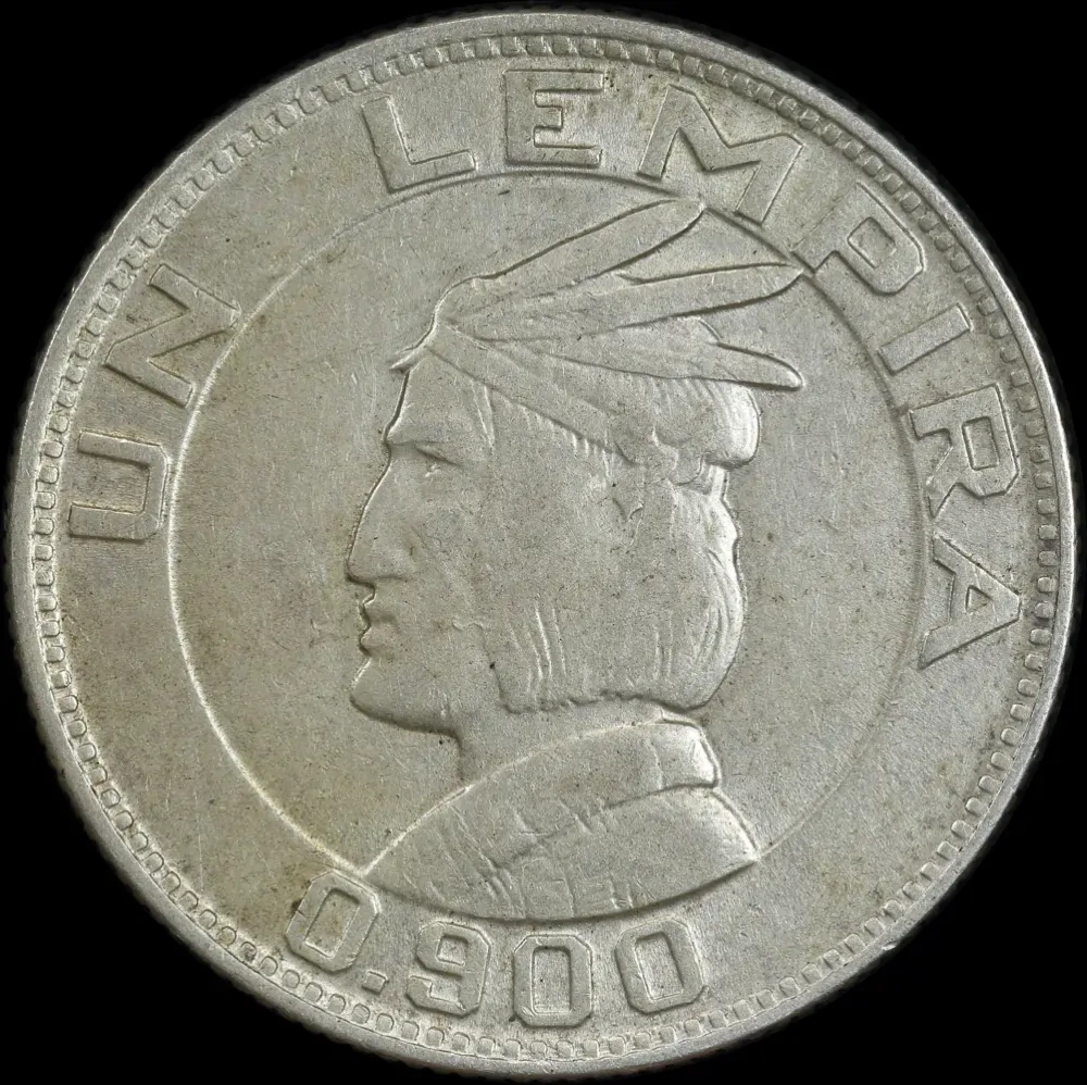 Honduras 1934 Silver 1 Lempira KM#75 about Uncirculated product image
