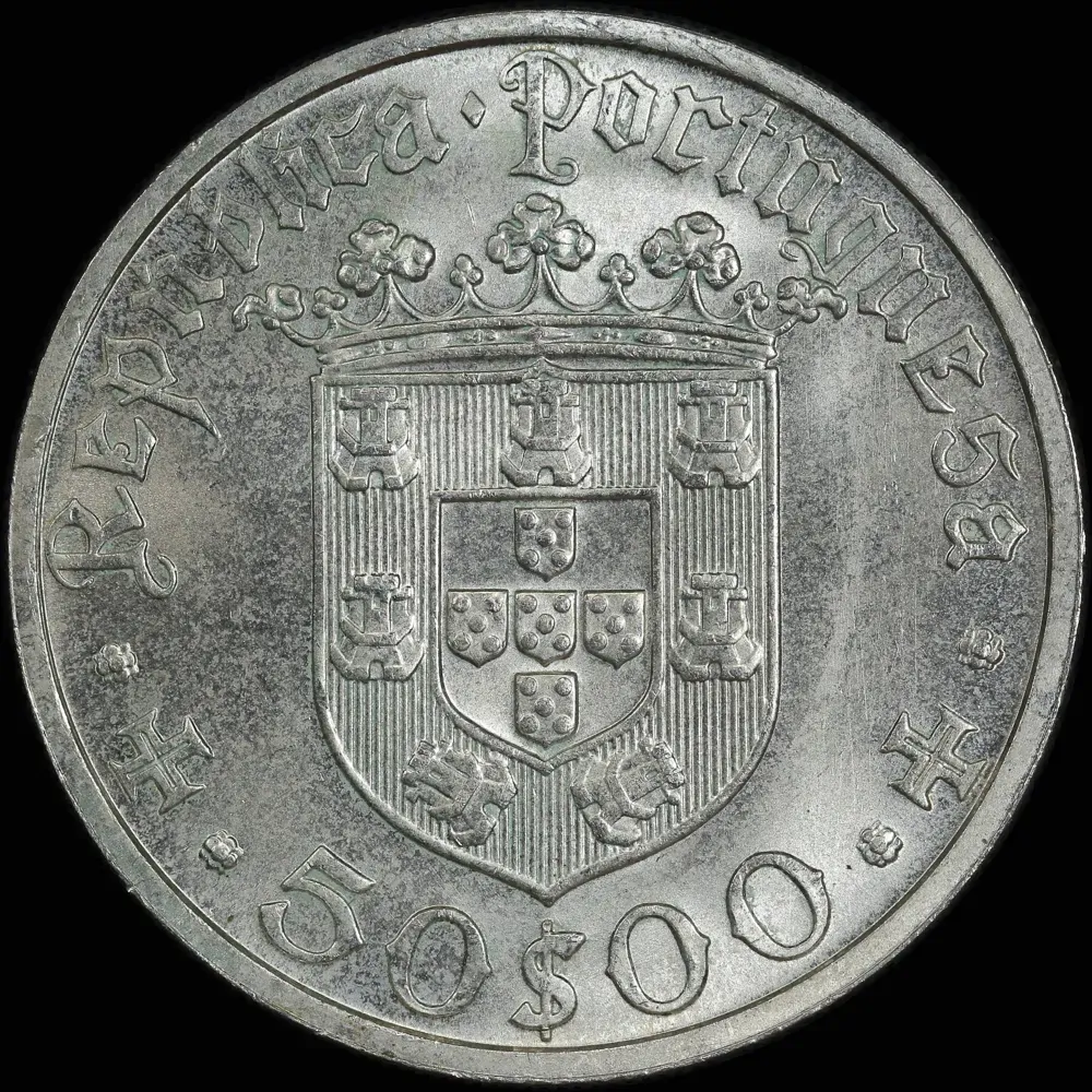 Portugal 1968 Silver 50 Escudos KM#593 Uncirculated Pedro Alvares Cabral product image