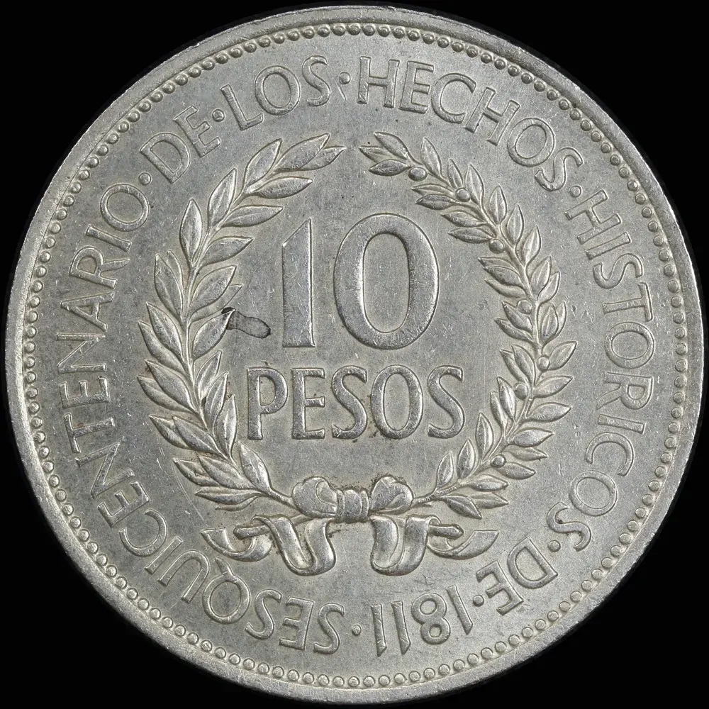Uruguay 1961 Silver 10 Pesos KM#43 Uncirculated product image