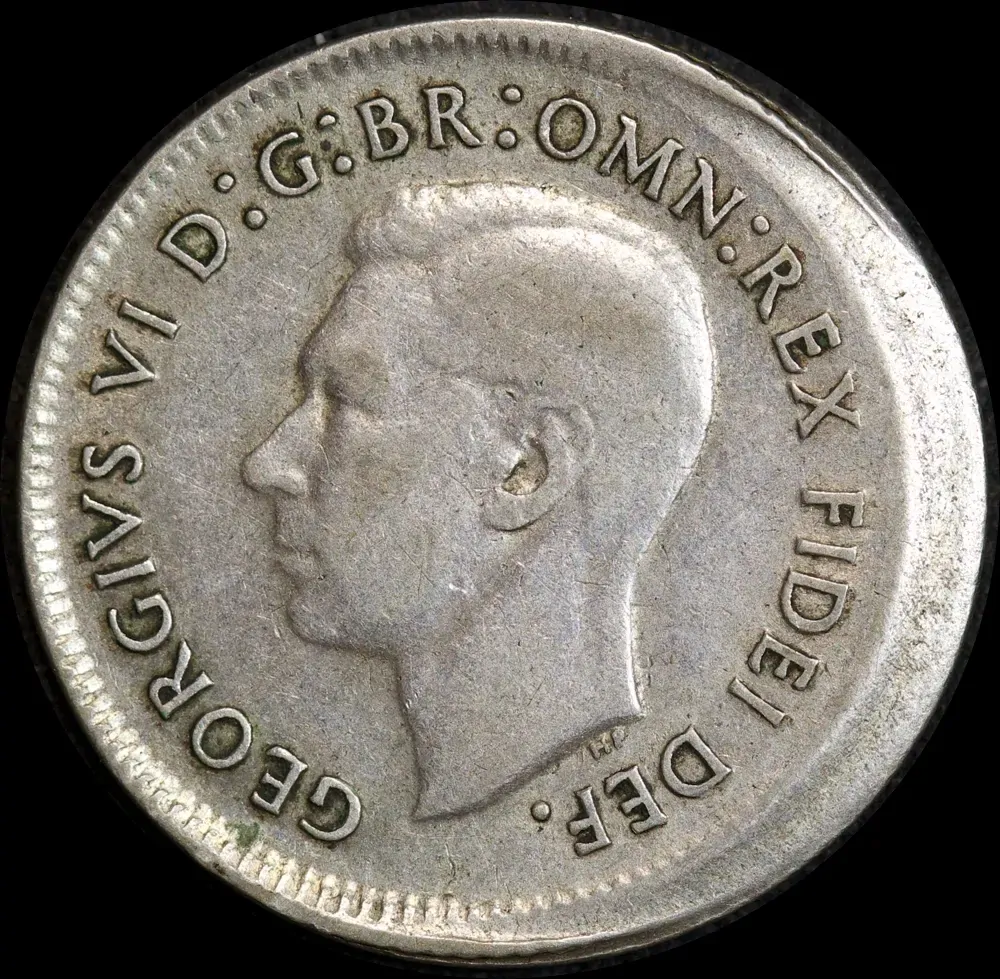 1951 Sixpence 3mm Offstrike Error Very Fine