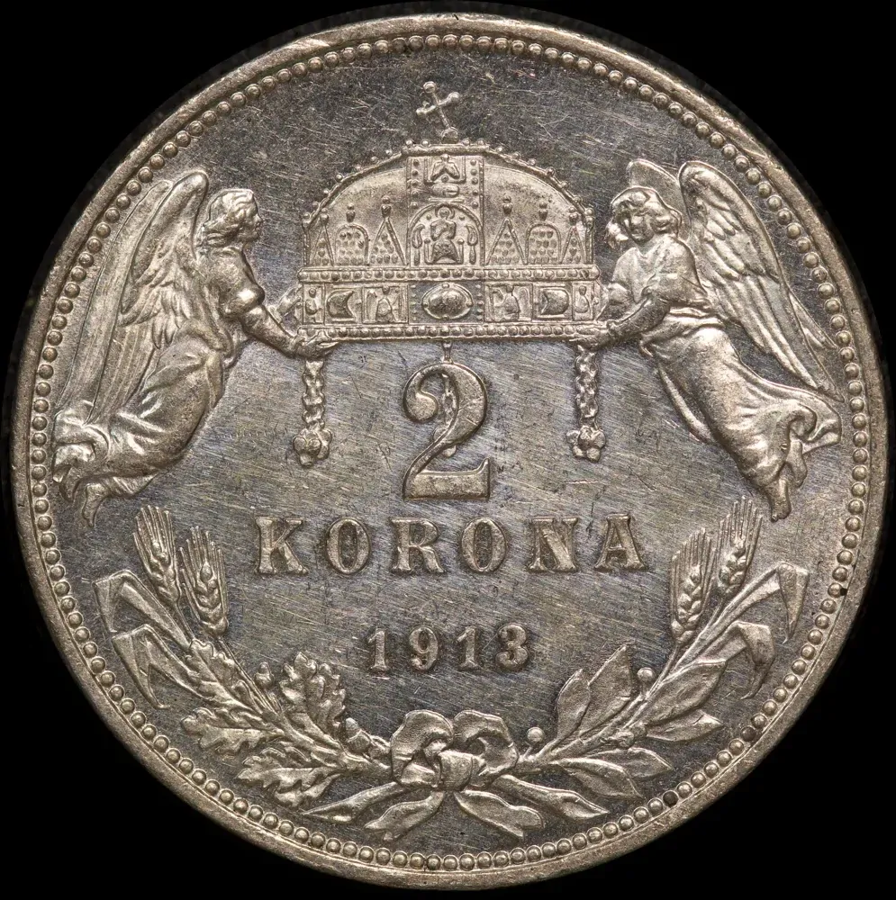 Hungary 1913 Silver 2 Korona KM# 493 Uncirculated